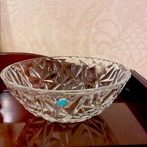 Elegant Clear Crystal Bowl by Tiffany &Co 9”